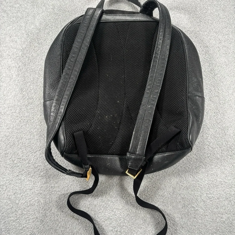 Gucci Black Leather Backpack Vintage Web Logo Front Pocket